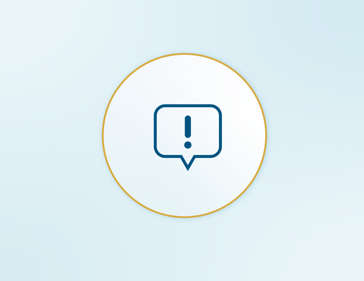 Speech bubble icon on light blue backgound